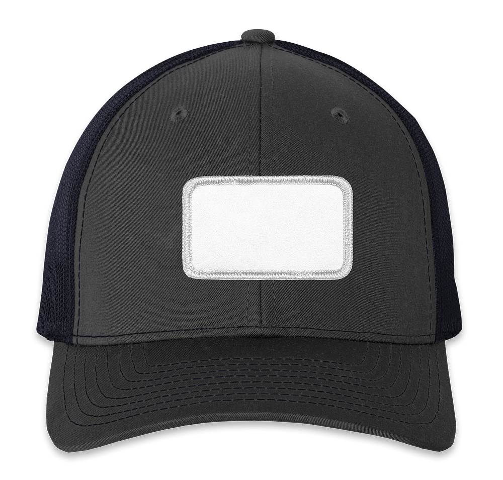 Richardson Snapback Trucker Hat - Rectangle Patch - Embroidered-default
