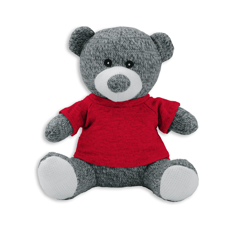 Full Color Knitted 7.5" Gray Teddy Bear Plush Animal-default