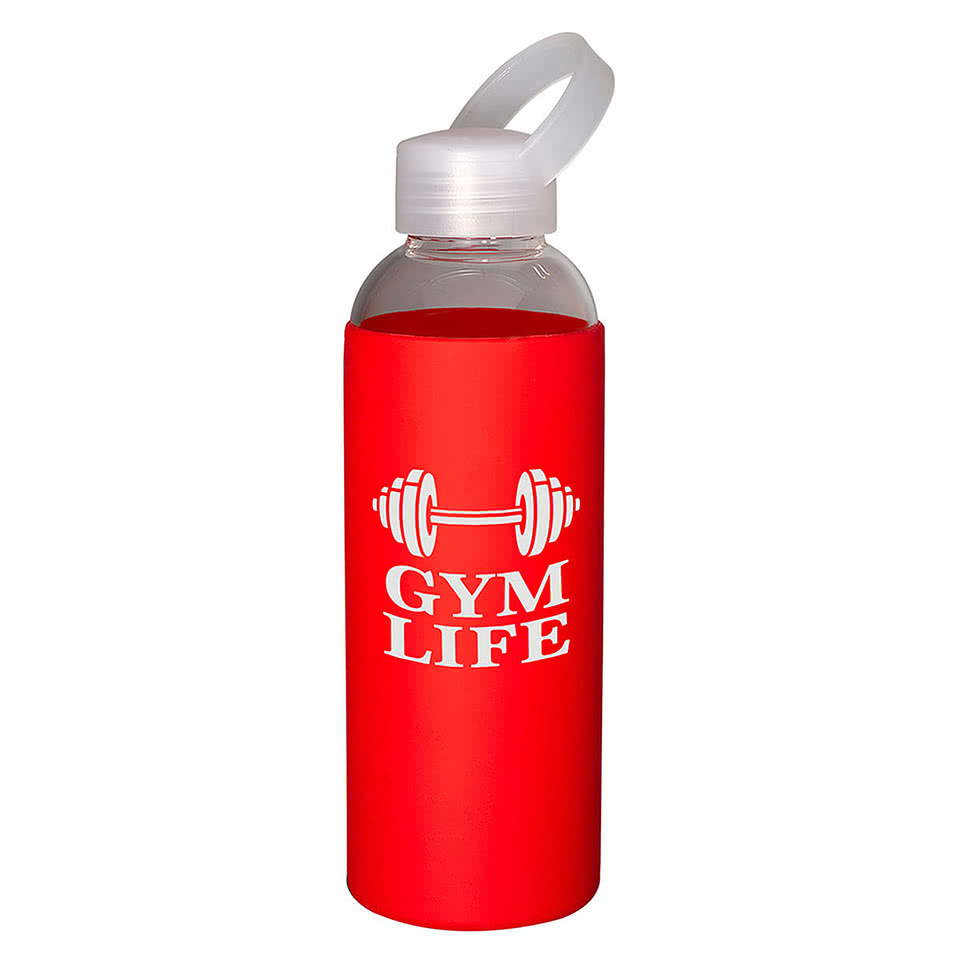 18 oz. Glass Water Bottle with Silicone Sleeve