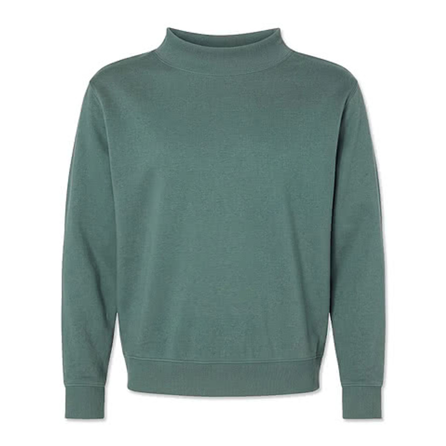 Live & Tell by LAT Mock Neck Fleece Crewneck Sweatshirt