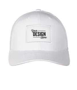Ahead Brant Snapback Trucker Hat with White Rectangle Patch - Color: White / White