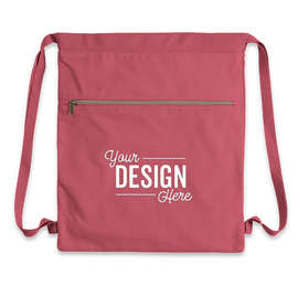 Midweight Pigment Dyed Canvas Drawstring Bag - Color: Crimson