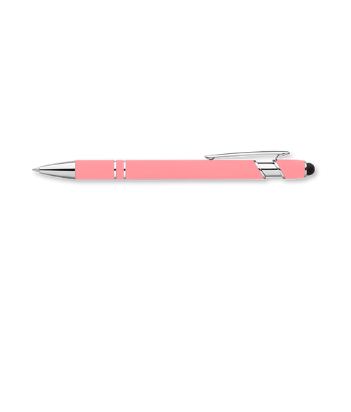 Athens Soft Touch Metal Ballpoint Pen in Pink