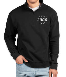 Next Level Fleece Quarter Zip Sweatshirt - Color: Black