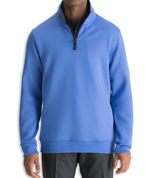 Edwards Performance Quarter Zip Pullover in French Blue  /  Navy