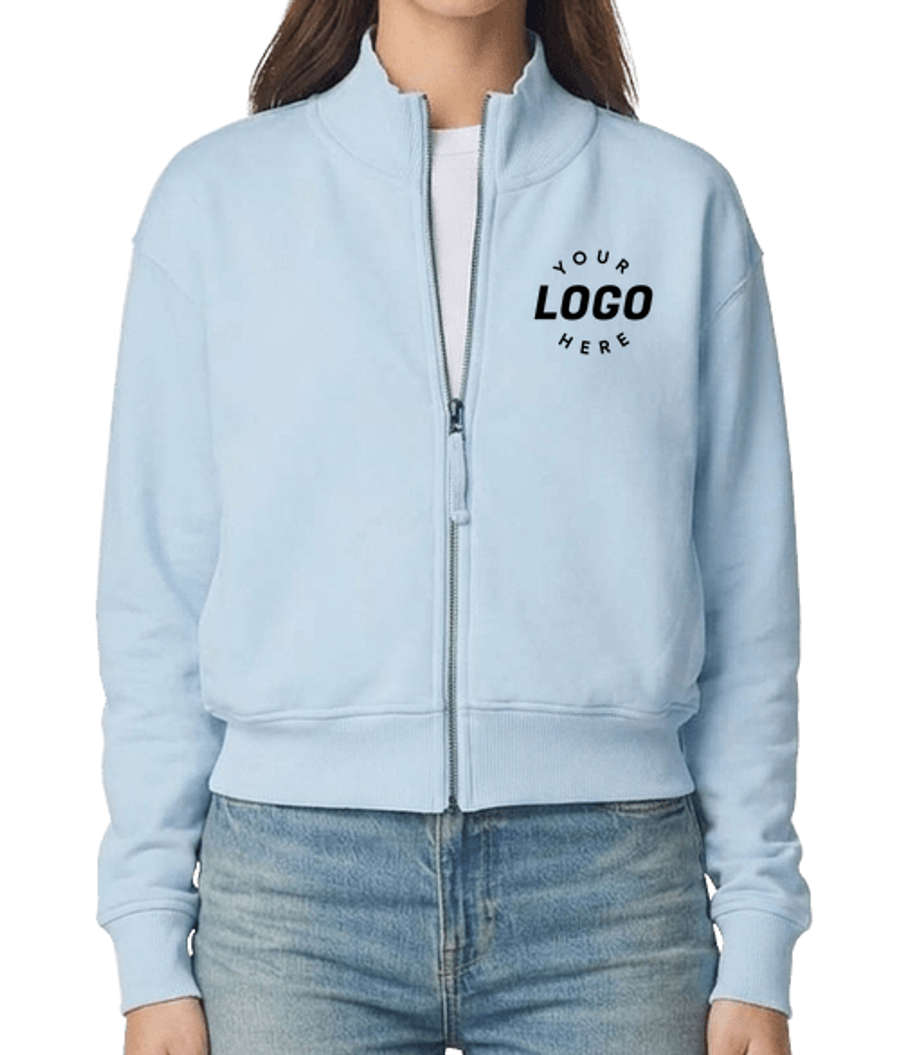 American Apparel Women's Heavyweight French Terry Full Zip Jacket in Powder Blue