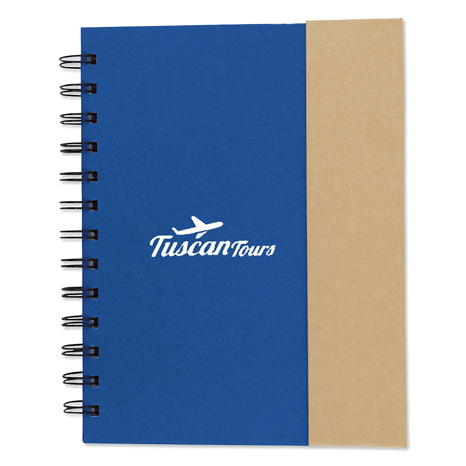 Full Color Hard Cover Spiral Notebook with Sticky Notes and Pen
