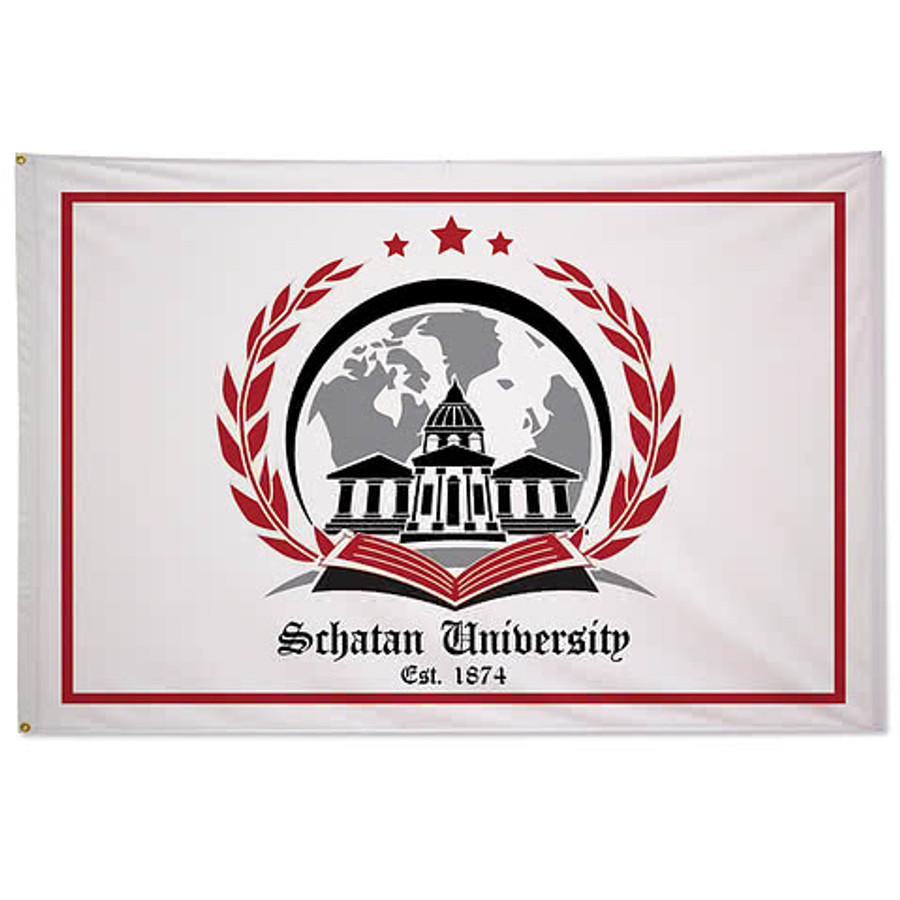 Full Color 6' x 4' Double-Sided Polyester Flag in White