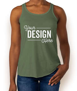 Bella + Canvas Women's Flowy Racerback Tank - Color: Military Green