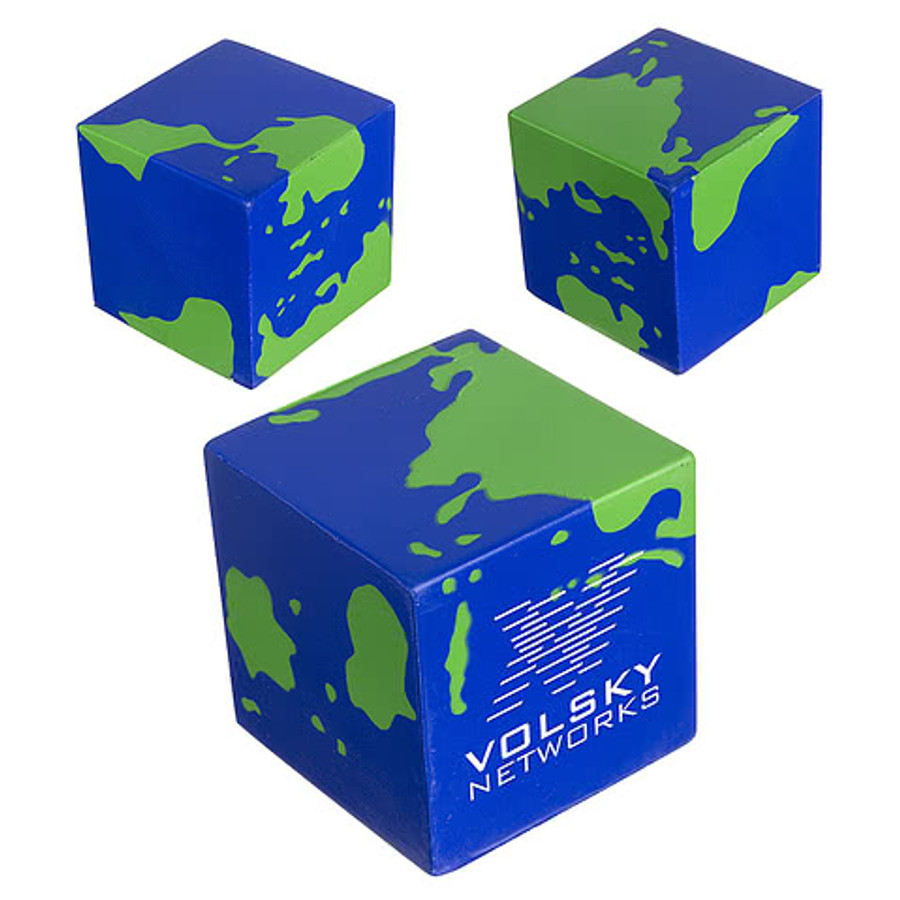 Earth Cube Stress Reliever in Blue/Green