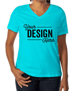 Bella + Canvas Women's Jersey V-Neck T-shirt - Color: Turquoise