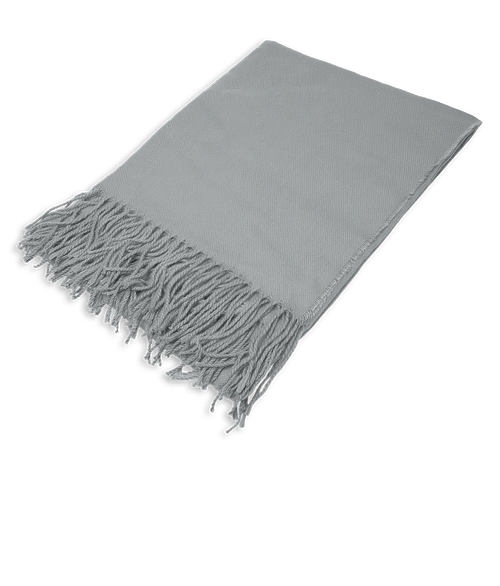 Tristan Tassel Recycled Blanket in GRAY