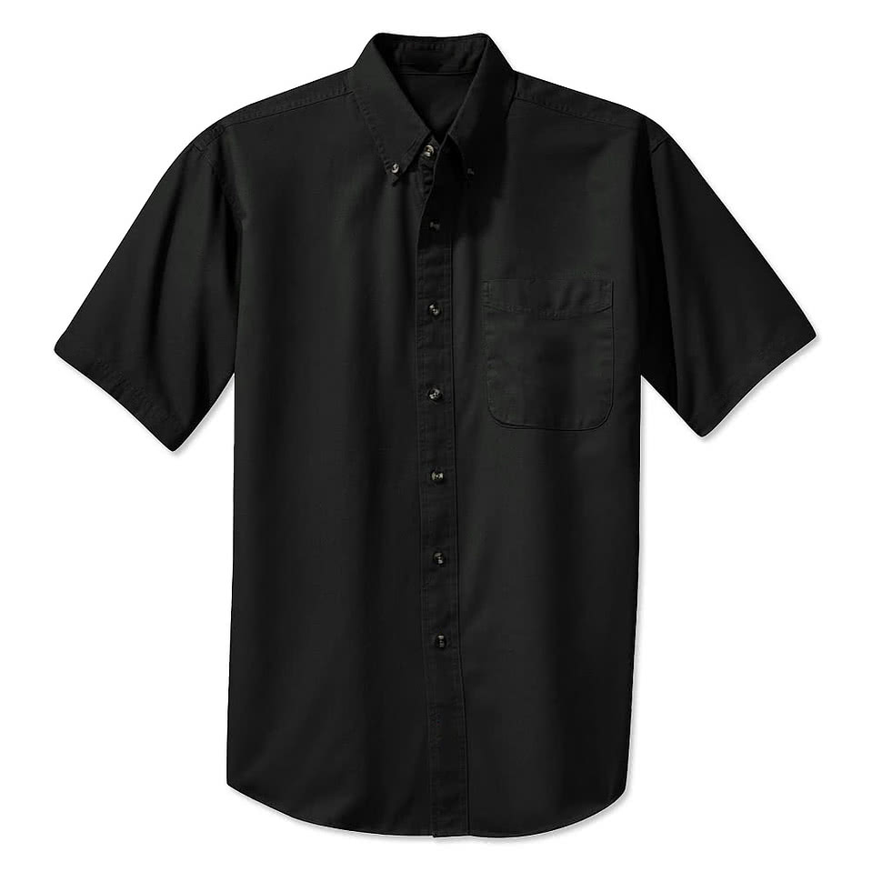 Blue Generation Scotchgard Short Sleeve Dress Shirt - Printed