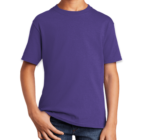 Port & Company Youth Core Cotton T-shirt in Purple