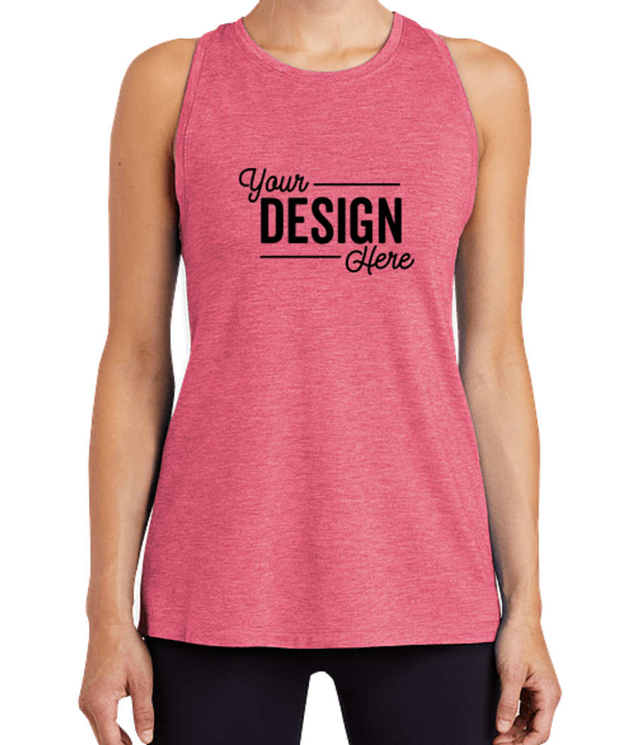 Sport-Tek Women's Tri-Blend Performance Tank in Pink Raspberry Heather