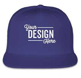 Yupoong Flat Bill Snapback Hat - Color: Royal Blue