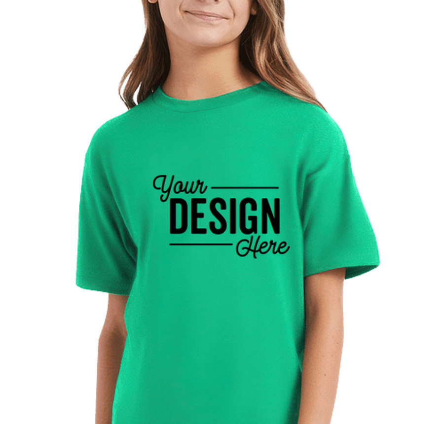Hanes Youth Perfect-T Crewneck T-shirt in Kelly Green