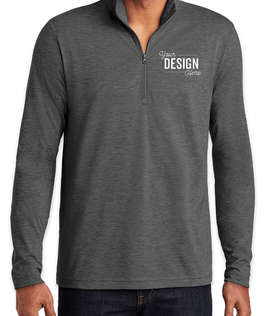 Sport-Tek Tri-Blend Quarter Zip Performance Shirt - Color: Dark Grey Heather