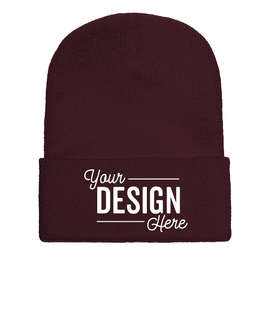 Yupoong Solid Cuff Beanie - Color: Maroon