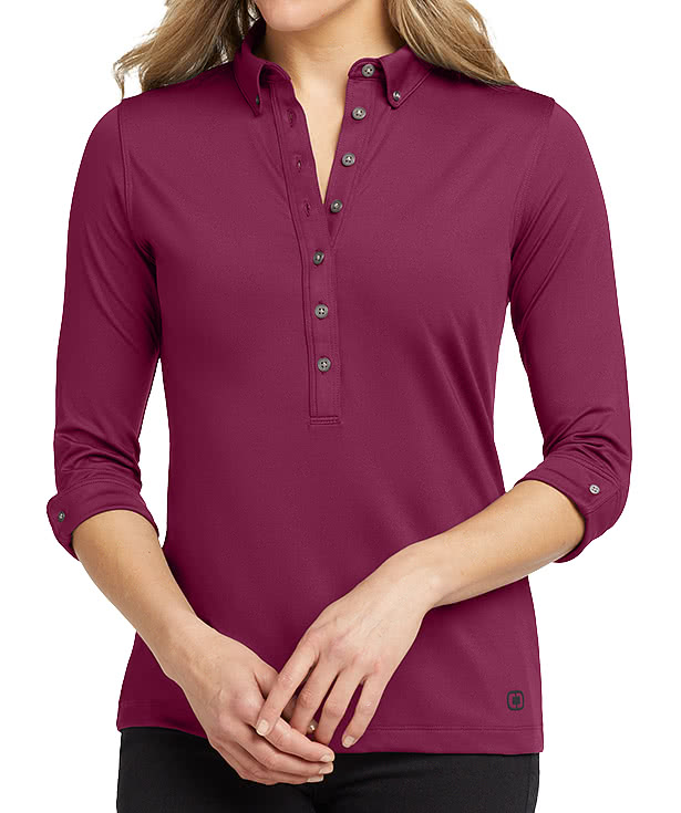 OGIO Women's Gauge 3/4 Sleeve Stretch Performance Polo