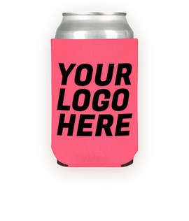 Foldable Neoprene Can Cooler - Color: Coral