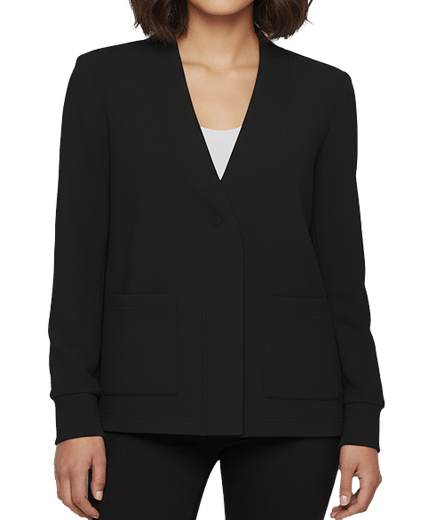 Holloway Women's Heritage Prep French Terry Button-Front Cardigan in Black