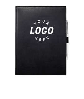 JournalBooks ® Debossed Pedova Large Bound Notebook - Color: Black
