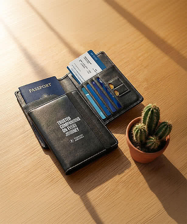 Gallen Cactus Leather Travel Passport Holder & Wallet