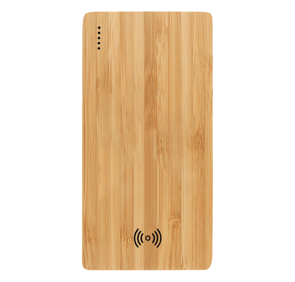 Laser Engraved Plank 5,000 mAh Bamboo Portable Wireless Power Bank-default