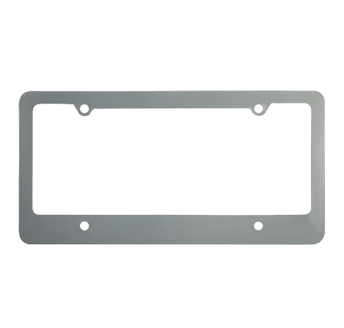 Classic License Plate Frame with 4 Holes in Silver