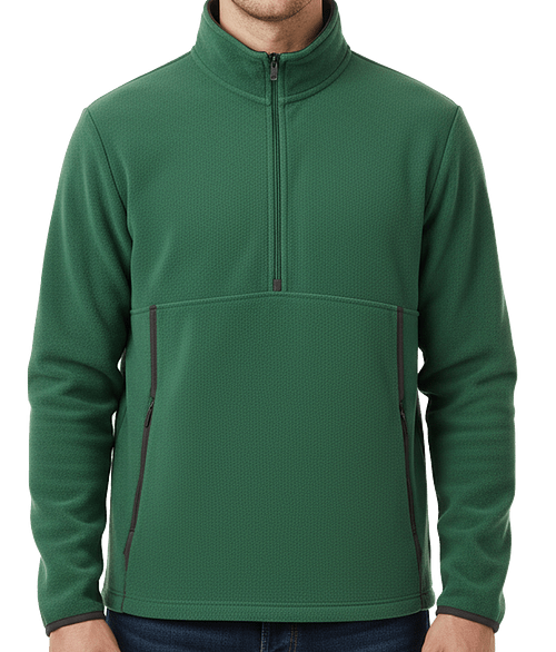 Augusta Chill Fleece 2.0 Recycled Half Zip Pullover in Dark Green