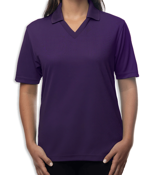 Blue Generation Women's BLU-X-DRI Textured Mesh Performance Polo - Printed in Purple