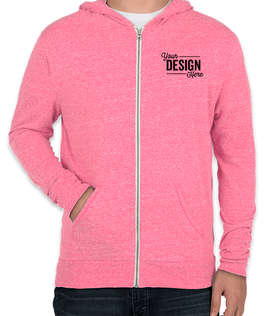 Canada - Threadfast Tri-Blend Full Zip T-shirt Hoodie - Color: Neon Pink Triblend