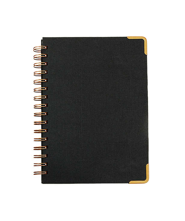 Full Color Woven Paper Hard Cover Notebook with Metal Accents