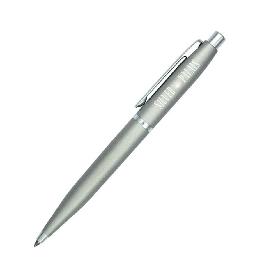 Laser Engraved Sheaffer VFM Brushed Chrome Ballpoint Pen (black ink) in Silver