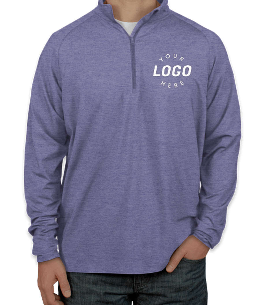 Sport-Tek Performance Quarter Zip Pullover - Printed in True Royal Heather