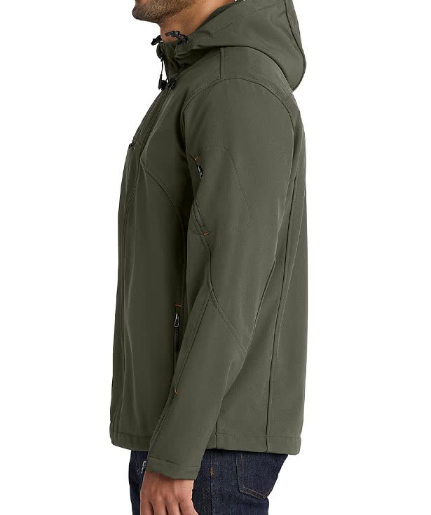 Port Authority Textured Hooded Soft Shell Jacket