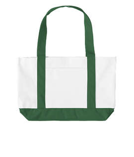 Medium Poly Boat Tote Bag - Color: White / Forest