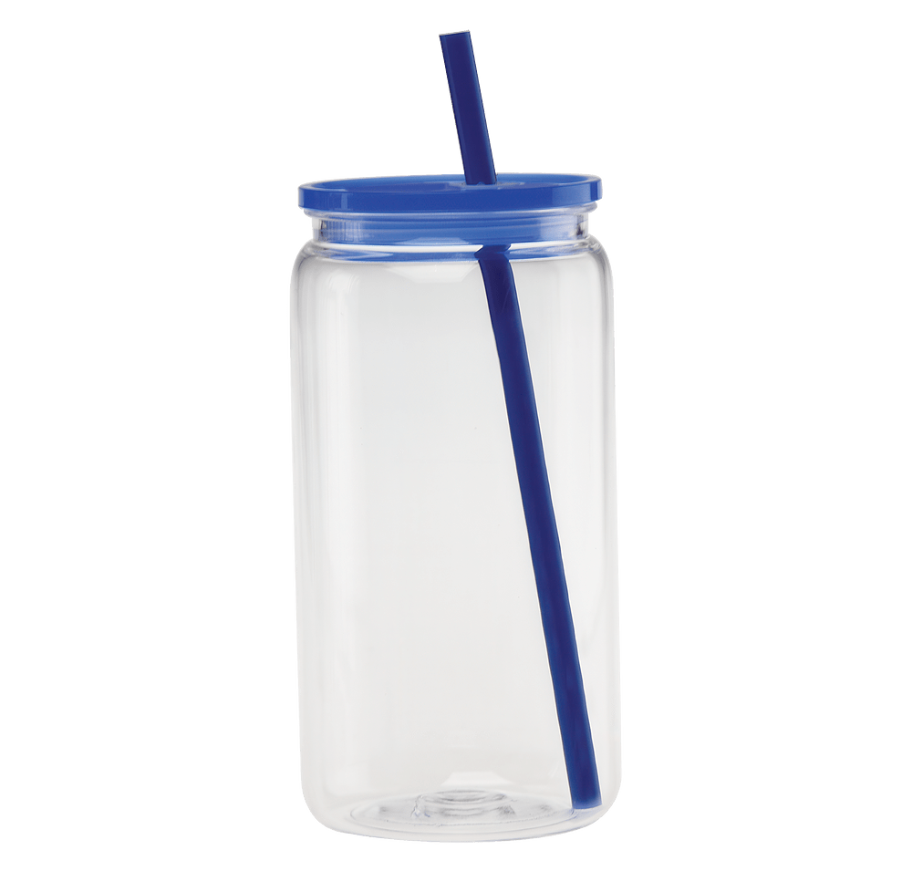 20 oz. Icy Joe-2-Go Clear Tumbler with Colored Lid & Straw-default