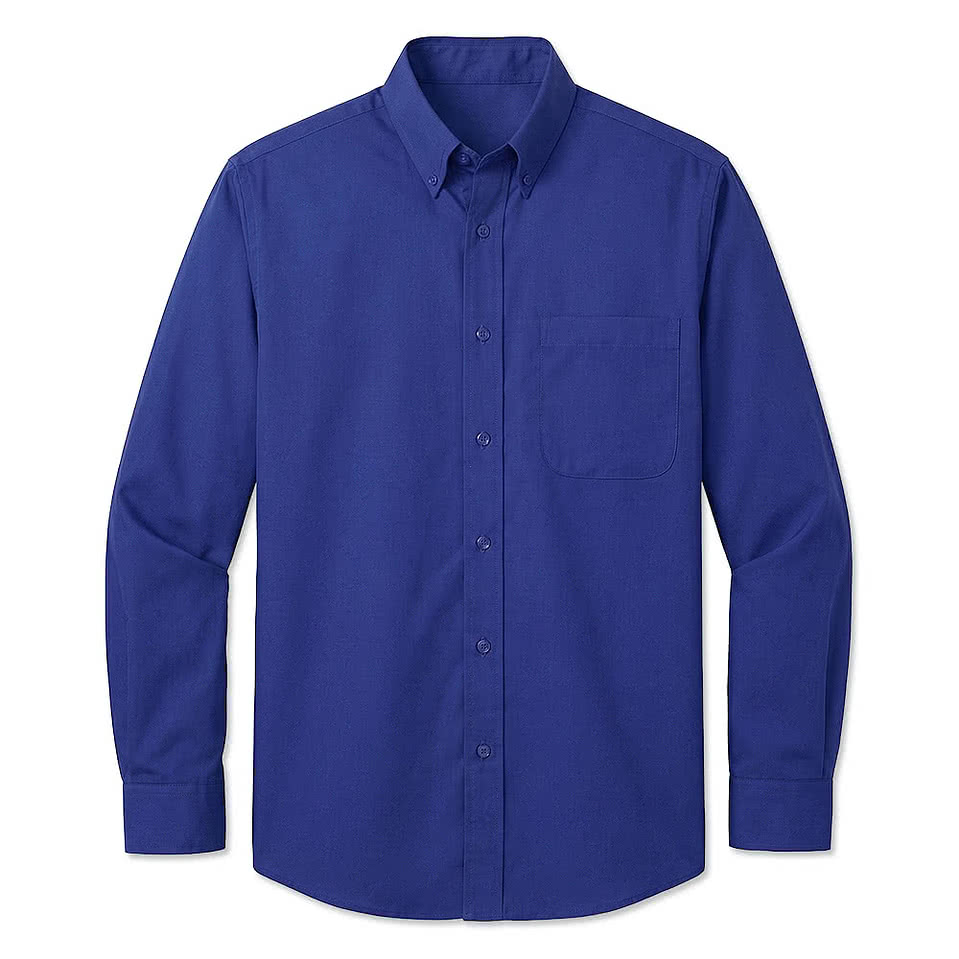 Blue Generation Superblend Poplin Matching Buttons Dress Shirt - Printed
