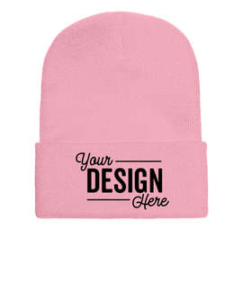 Yupoong Solid Cuff Beanie - Color: Baby Pink
