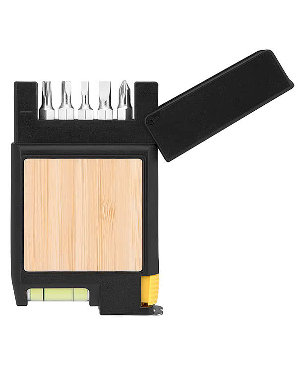Laser Engraved Bruce 7-in-1 Bamboo Multi-Tool Tape Measure