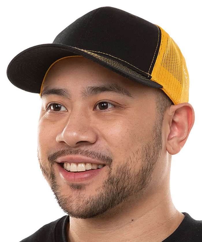 Port Authority Snapback Trucker Hat - Rectangle Patch - Embroidered