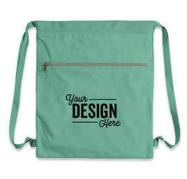 Midweight Pigment Dyed Canvas Drawstring Bag - Color: Seafoam Green