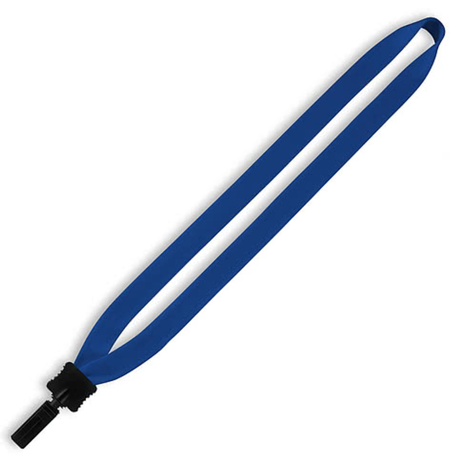 3/4" Cotton Lanyard with Plastic Clamshell and Bulldog Clip in White
