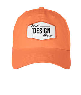 Ahead Largo Washed Twill Baseball Hat with White Hexagon Patch - Color: Cantaloupe