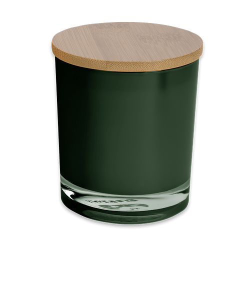 Scented Soy Candle with Bamboo Lid in Forest Green