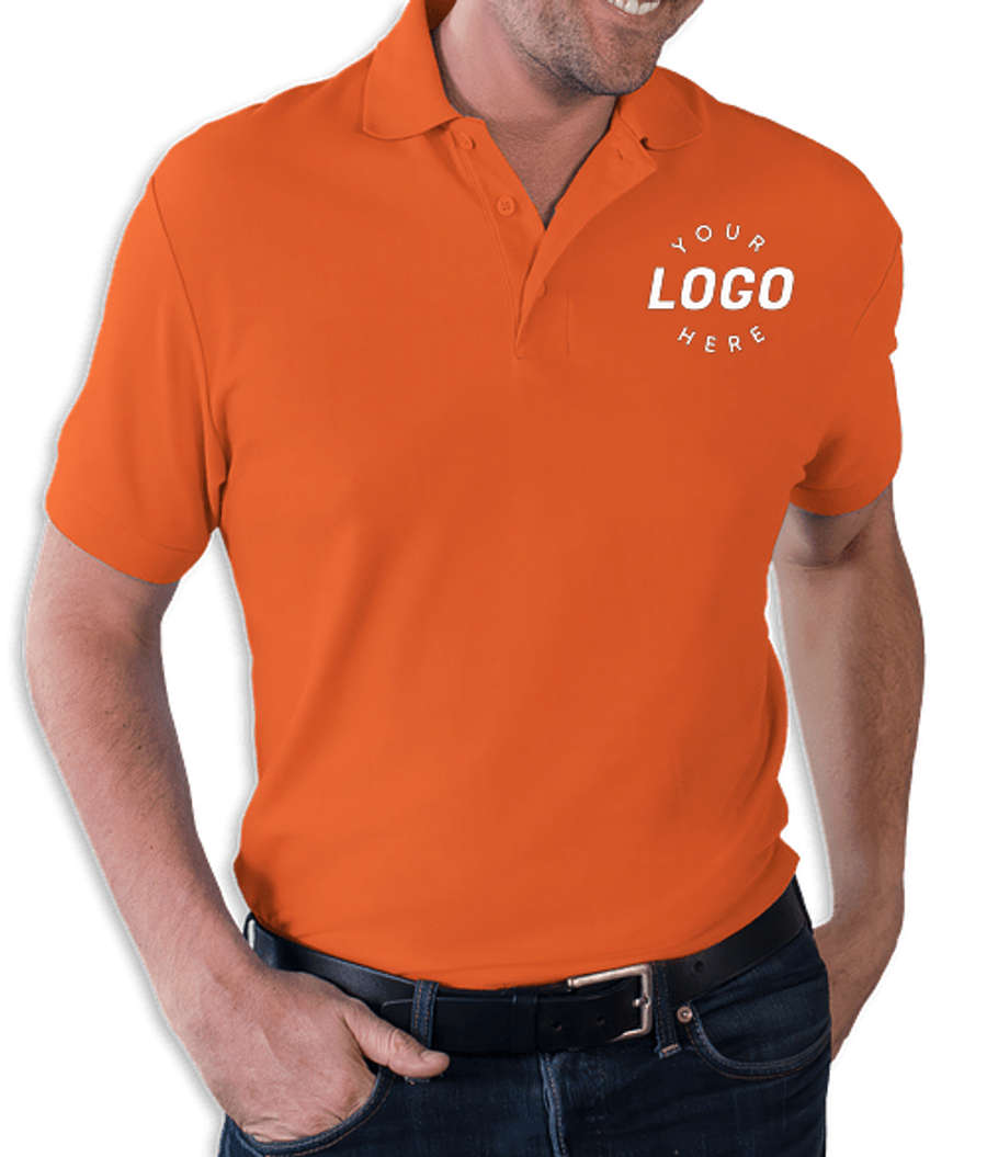 Blue Generation Soft Touch Pique Polo - Printed in Orange