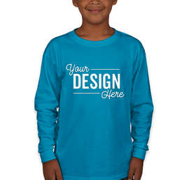 Gildan Youth Ultra Cotton Long Sleeve T-shirt - Color: Sapphire
