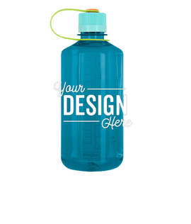 32 oz. Nalgene Tritan Narrow Mouth Water Bottle - Color: Cerulean / Seaside / Tahitian Palm / Pumpkin